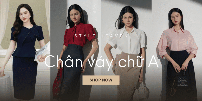 chân váy chữ a ngắn phối với áo gì
